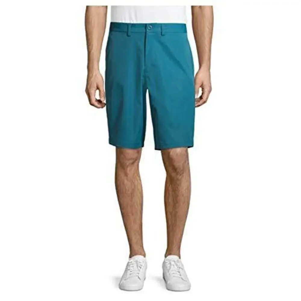 George Men’s Outdoor Flat Front Shorts Hawaiian Blue 32 NWT